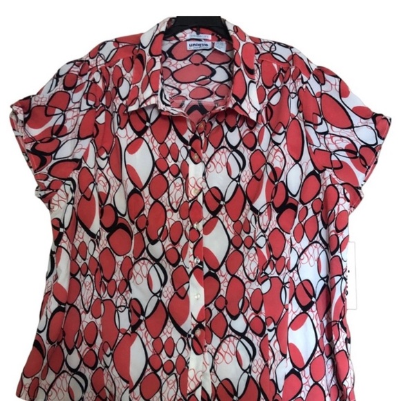 Unique Spectrum Short Sleeves Button Down Blouse Size 26/28W - Picture 2 of 8
